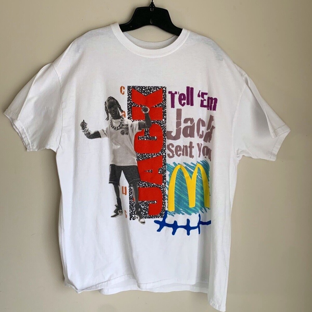 Travis Scott x Mcdonalds Cactus Jack Smile T-shirt Large Mens White Shirt